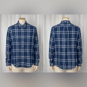 Ralph Lauren Blue Plaid Button Down Shirt XL Mens Cotton Classic Fit Western